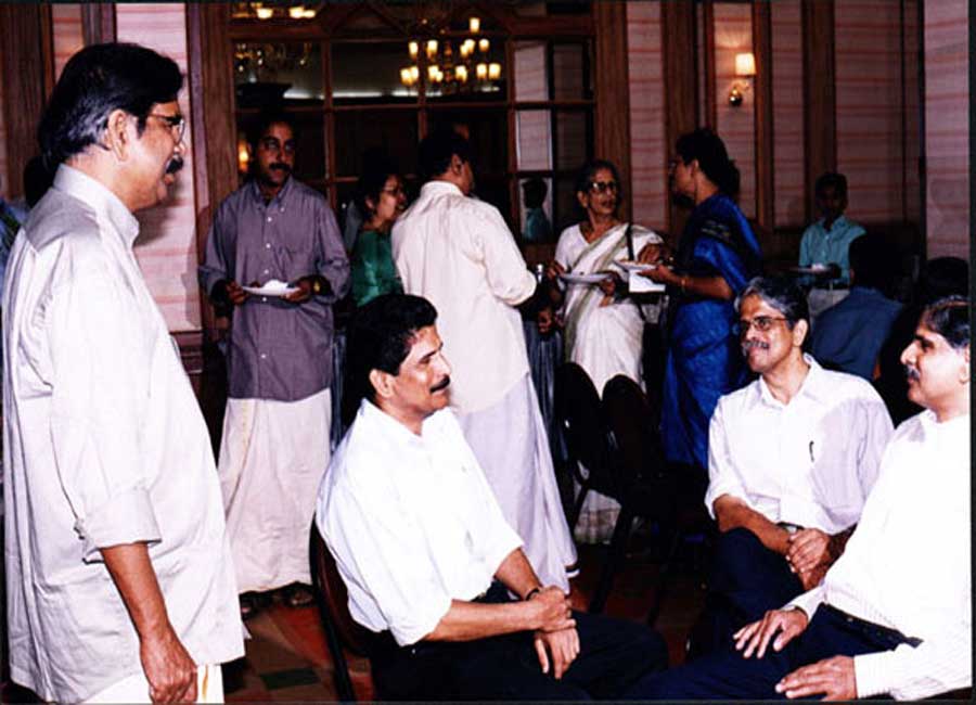 With brothers, E. Ashokakumar, Dr. E. Divakaran and E. Madhavan.